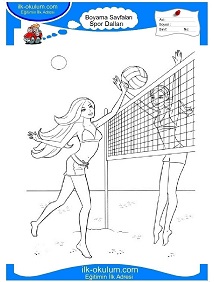 Çocuklar İçin Voleybol Boyama Sayfaları 